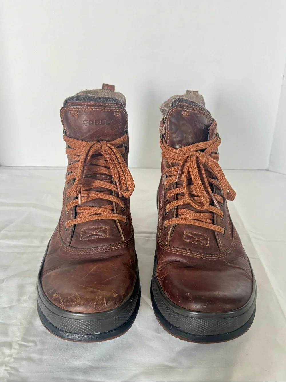 Sorel Men's Brown Leather and Suede Lace-Up Boots Size 12